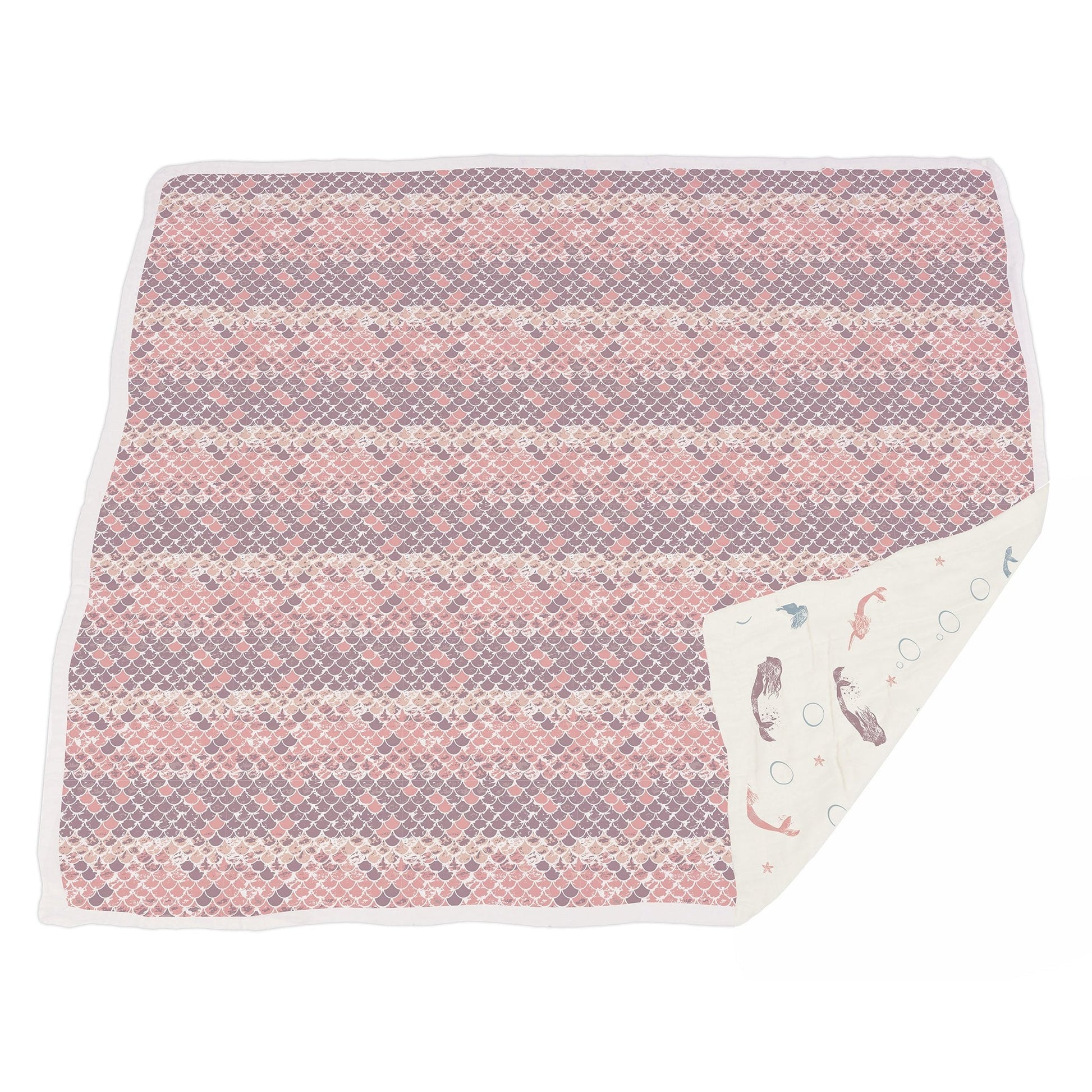 Mermaids And Scales Bamboo Muslin Blanket 100 Percent Natural Soft And Breathable 47 Inch By 47 Inch Newcastle Classics