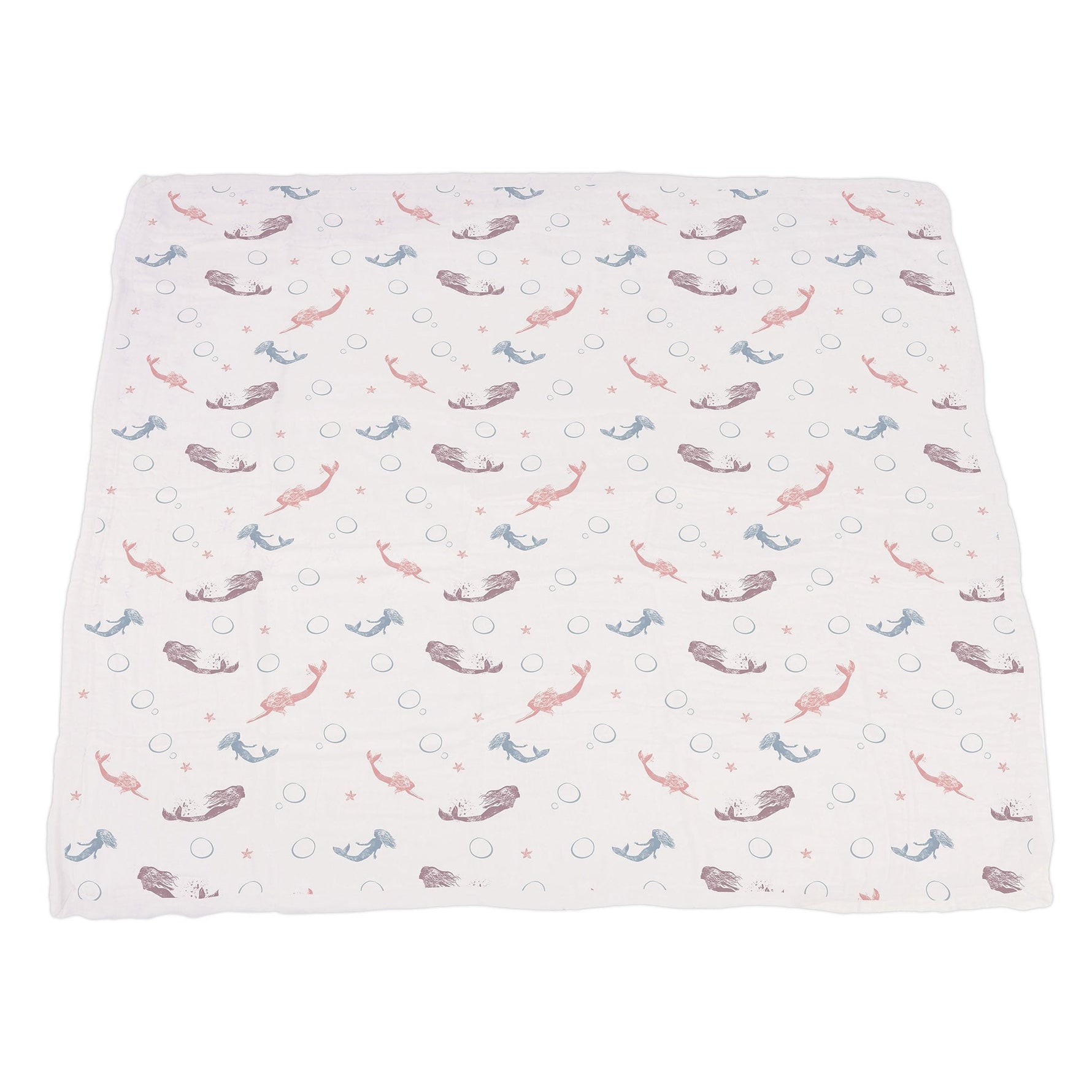 Newcastle Classics Natural Bamboo Muslin Blanket with Mermaid Design for Cozy Kids - Baby & Toddler > Swaddling & Receiving Blankets > Receiving Blankets Bamboo Newcastle Blanket