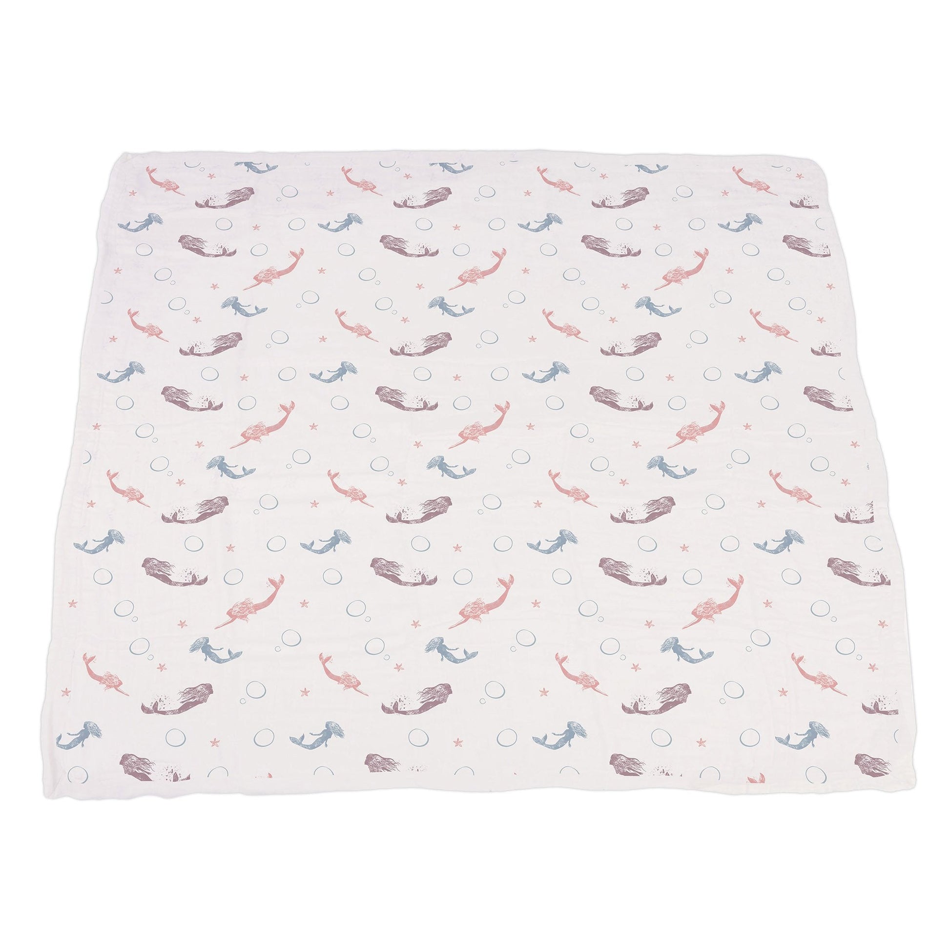Mermaids And Scales Bamboo Muslin Blanket 100 Percent Natural Soft And Breathable 47 Inch By 47 Inch Newcastle Classics
