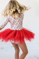 Mila & Rose ® Merry and Bright Three Quarter Tutu Leotard for Girls Dance Class - 