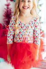 Mila & Rose ® Merry and Bright Three Quarter Tutu Leotard for Girls Dance Class - 