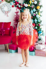 Mila & Rose ® Merry and Bright Three Quarter Tutu Leotard for Girls Dance Class - 