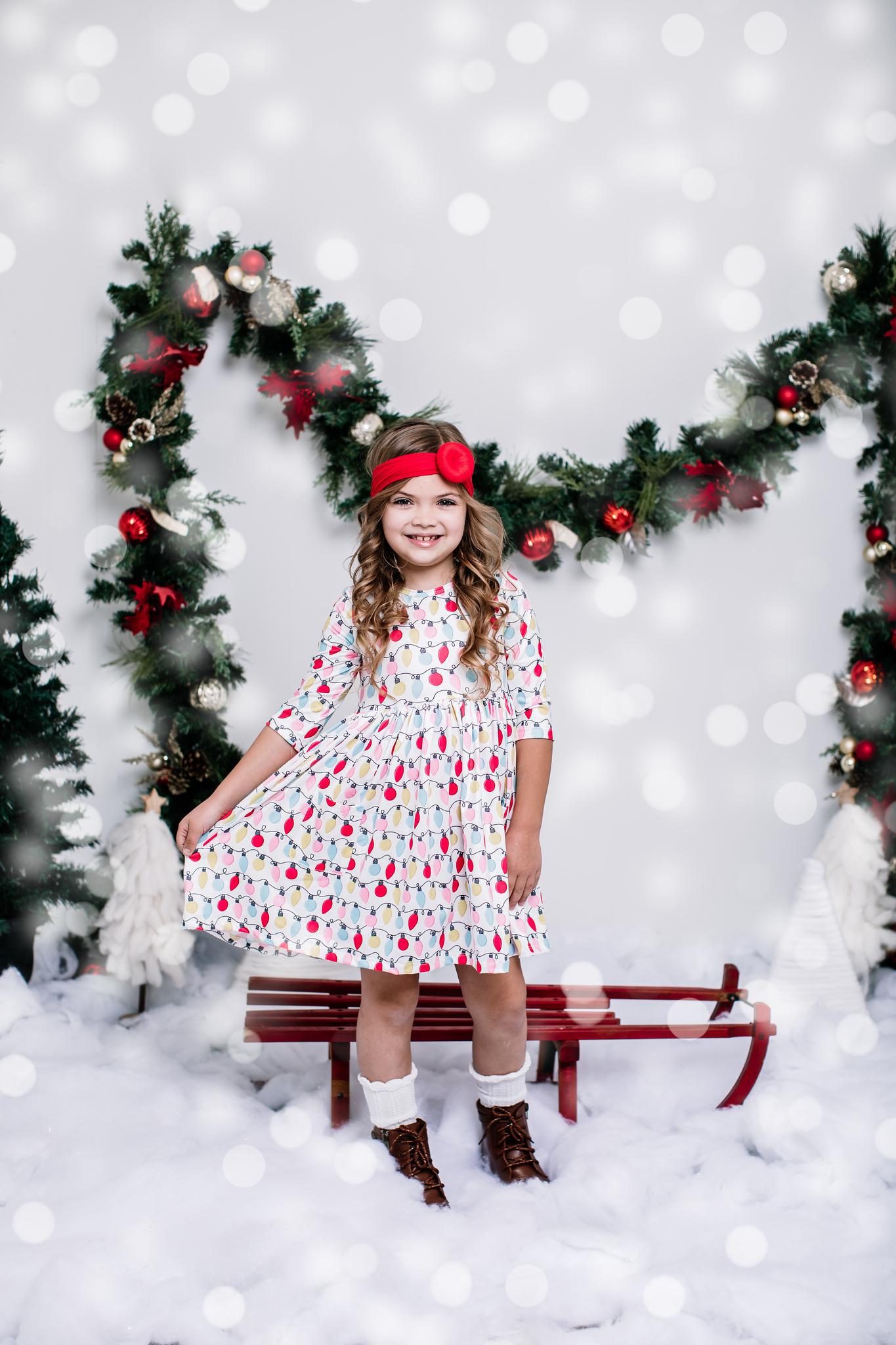 Mila & Rose ® Merry & Bright 3/4 Sleeve Pocket Twirl Dress - 