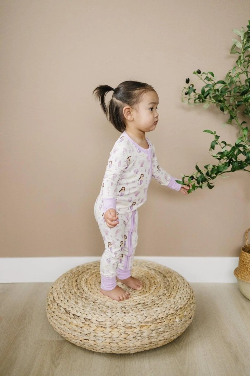 Little Joy Co. Mias Mermaids Bamboo Zippy Romper For Kids Premium Fabric - Everetts Place Boutique - 