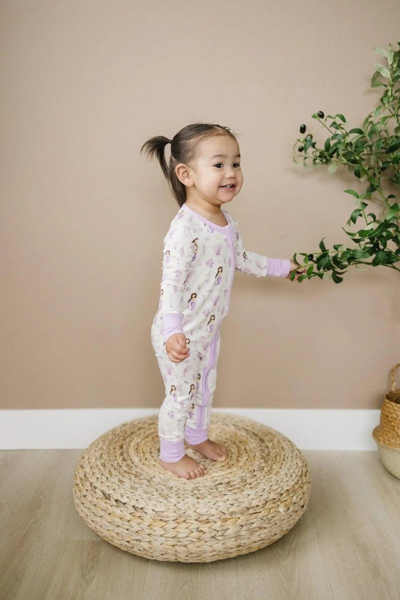Mias Mermaids Bamboo Zippy Romper For Kids Premium Fabric - Everetts Place Boutique - 