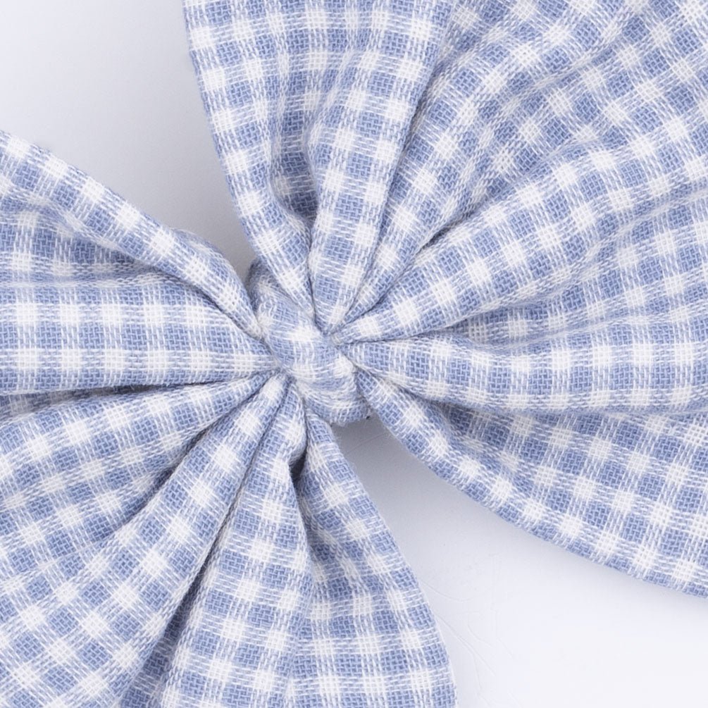 Angel Dear Micro Gingham Blue Blizzard - Bow on Headband - 