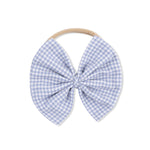 Angel Dear Micro Gingham Blue Blizzard - Bow on Headband - 