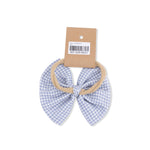 Angel Dear Micro Gingham Blue Blizzard - Bow on Headband - 
