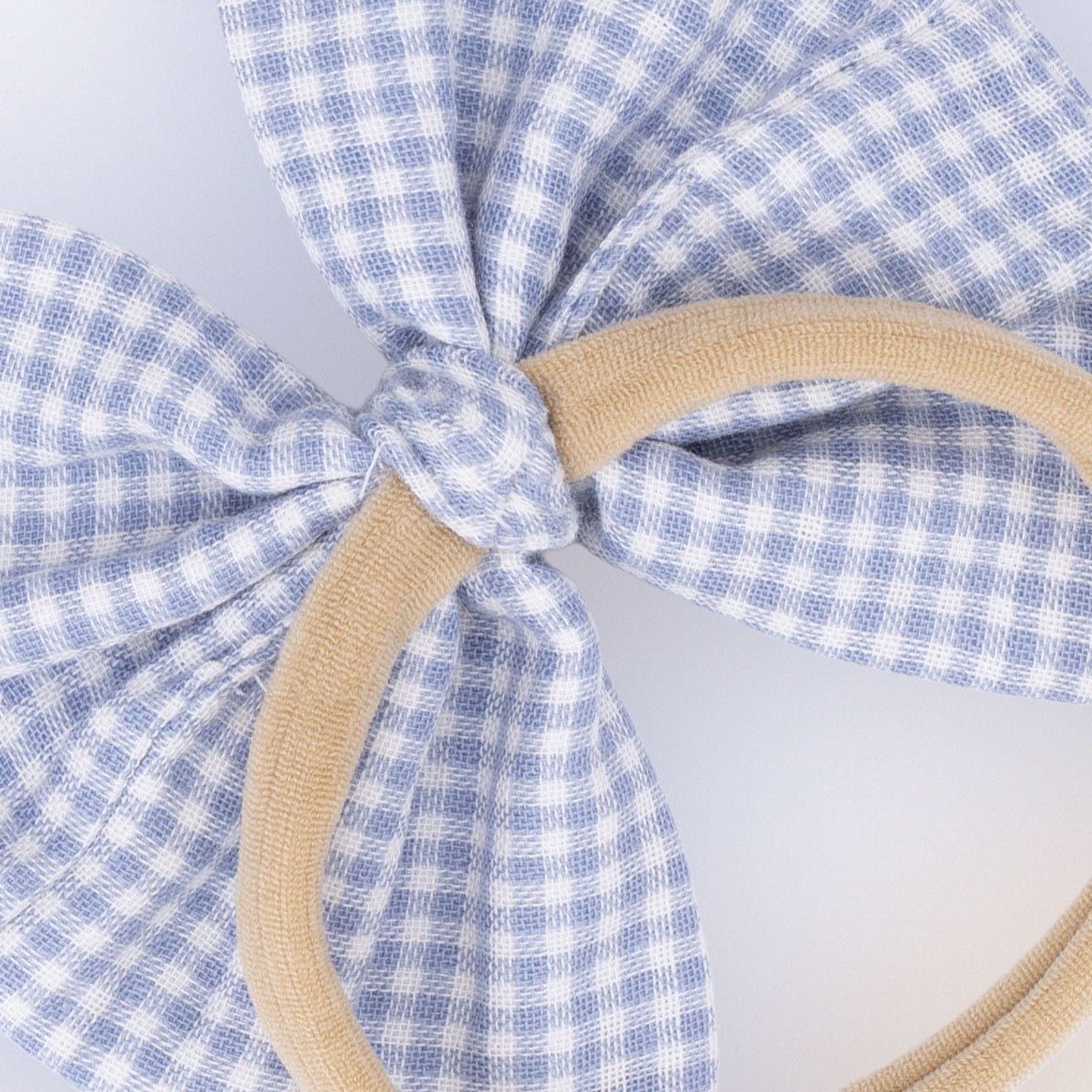 Angel Dear Micro Gingham Blue Blizzard - Bow on Headband - 