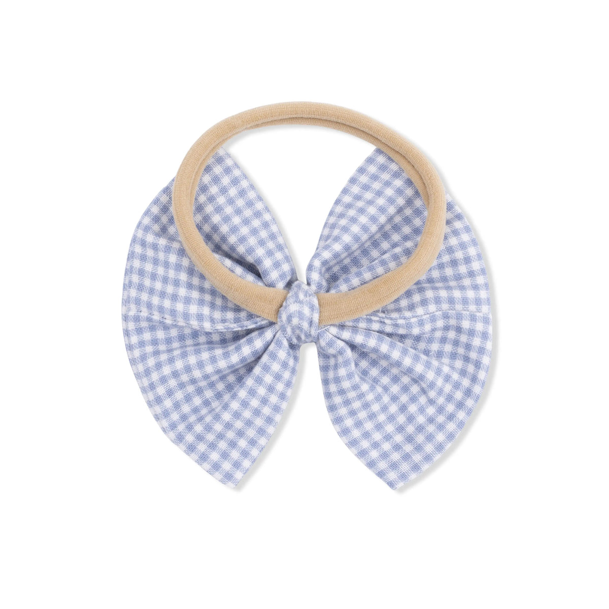 Angel Dear Micro Gingham Blue Blizzard - Bow on Headband - 