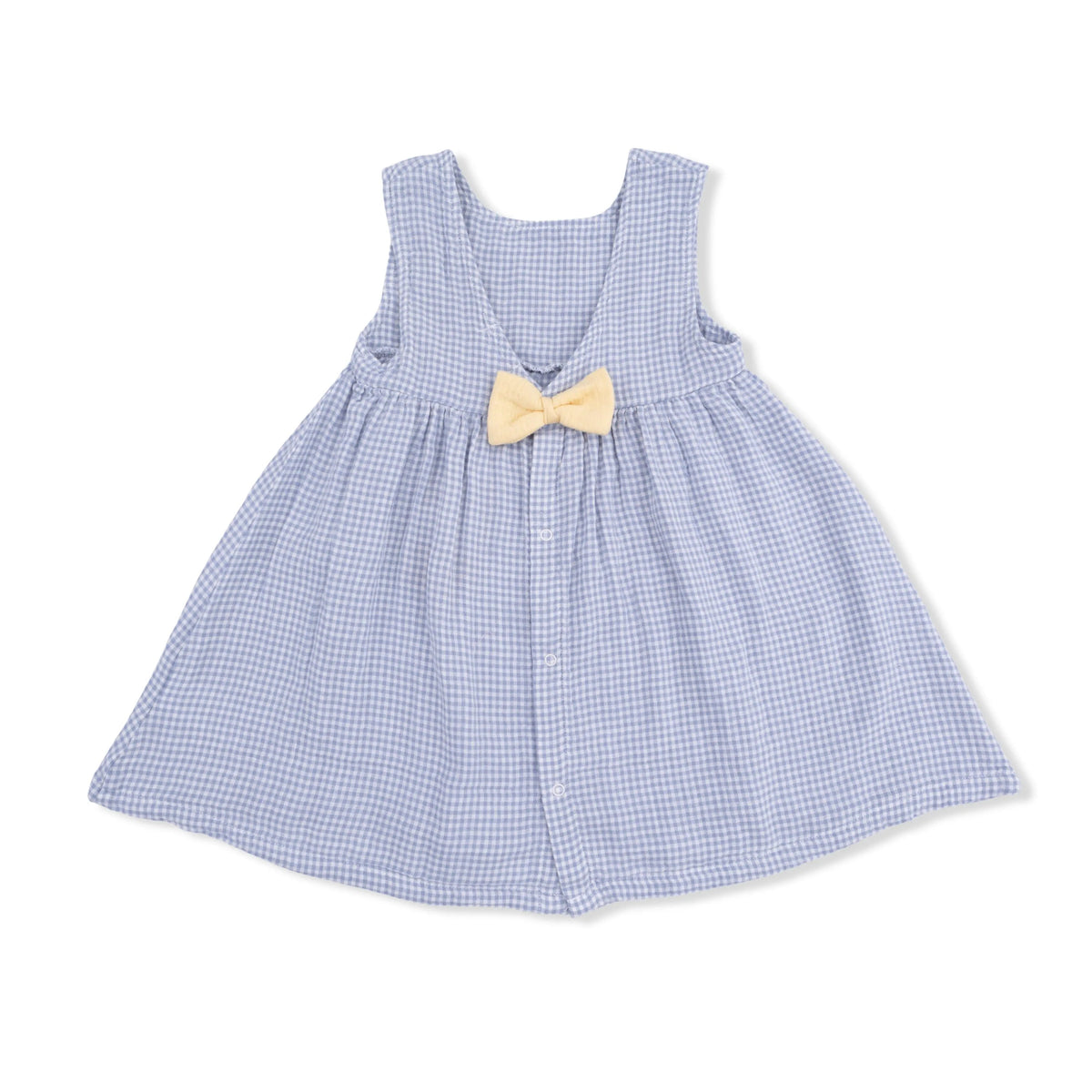 Angel Dear Micro Gingham Blue Blizzard - Dress with Bow and Bloomer - 