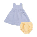 Angel Dear Micro Gingham Blue Blizzard - Dress with Bow and Bloomer - 