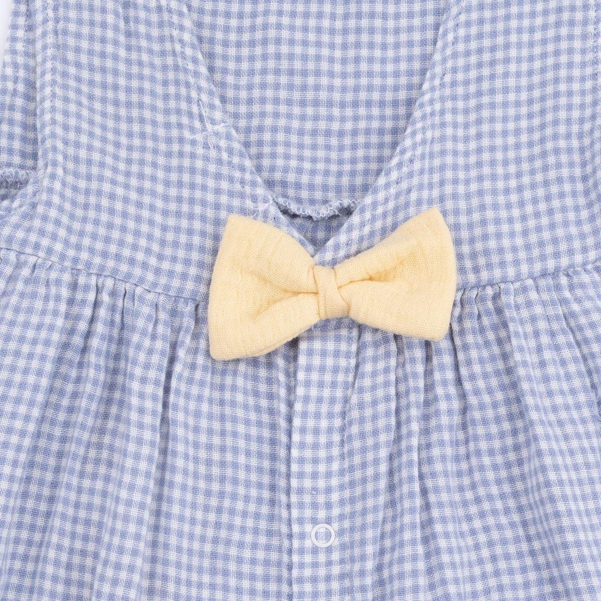 Angel Dear Micro Gingham Blue Blizzard - Dress with Bow and Bloomer - 