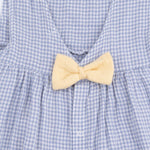Angel Dear Micro Gingham Blue Blizzard - Dress with Bow and Bloomer - 