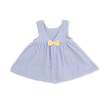 Angel Dear Micro Gingham Blue Blizzard - Infant Dress with Bow and Bloomer - 