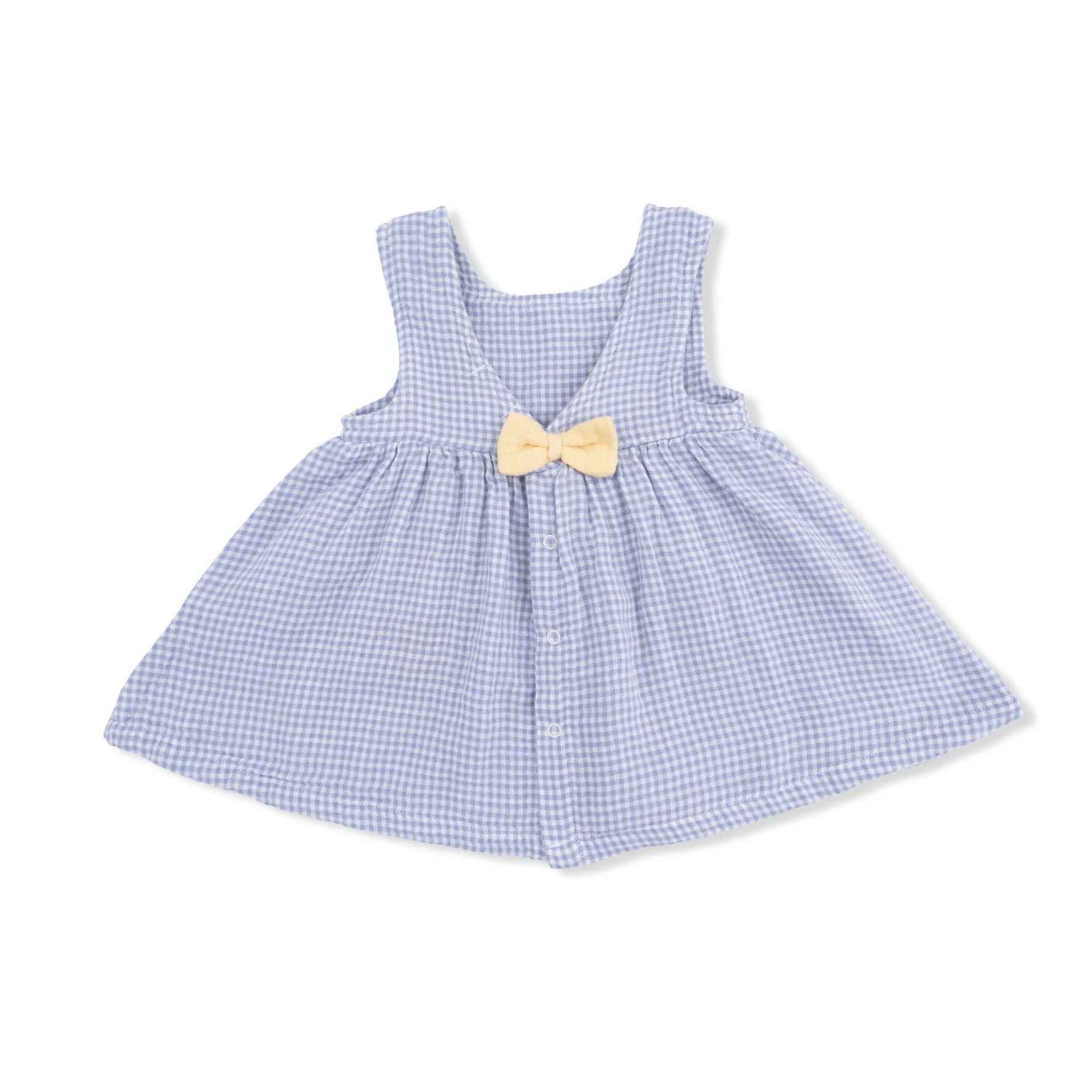 Angel Dear Micro Gingham Blue Blizzard - Infant Dress with Bow and Bloomer - 