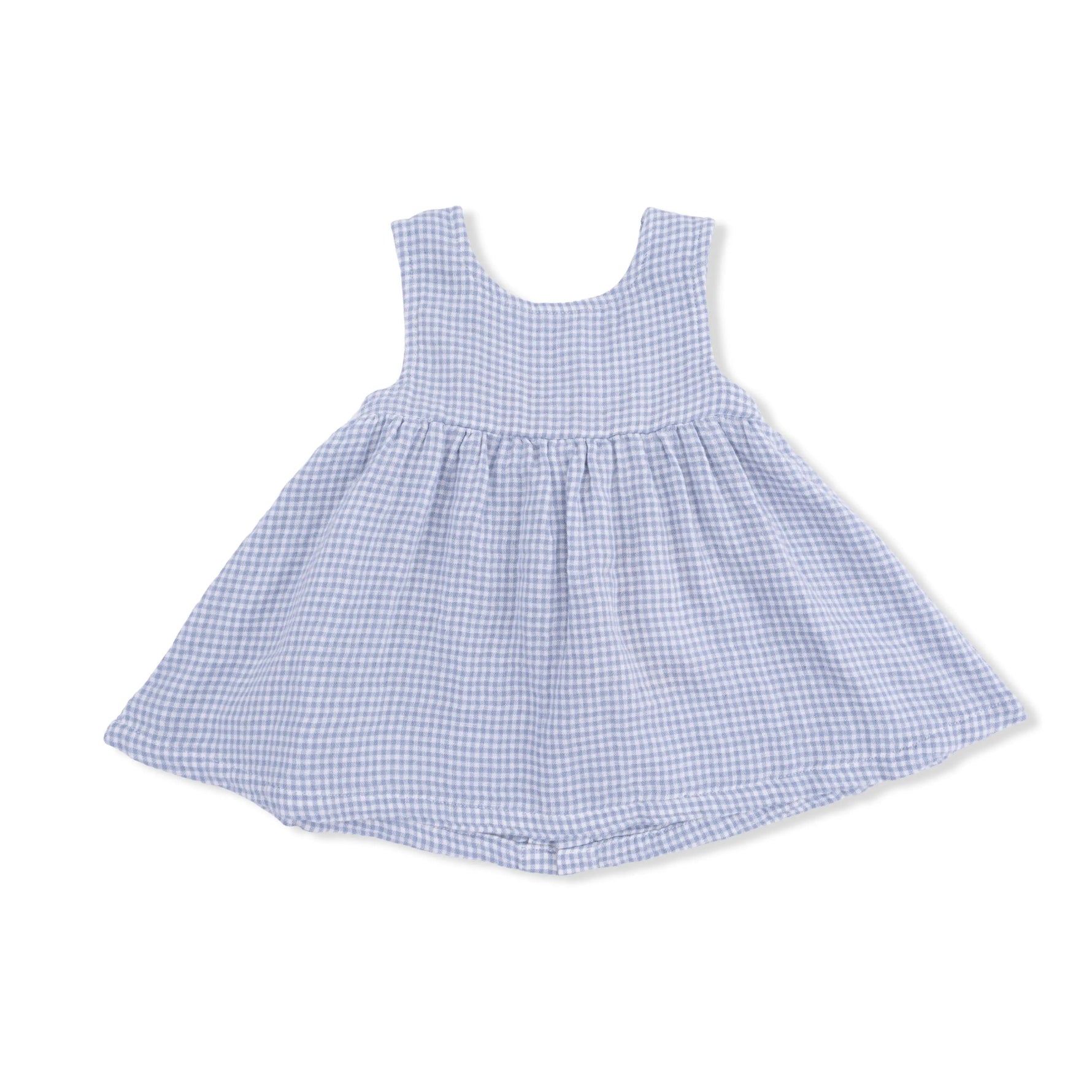 Angel Dear Micro Gingham Blue Blizzard - Infant Dress with Bow and Bloomer - 