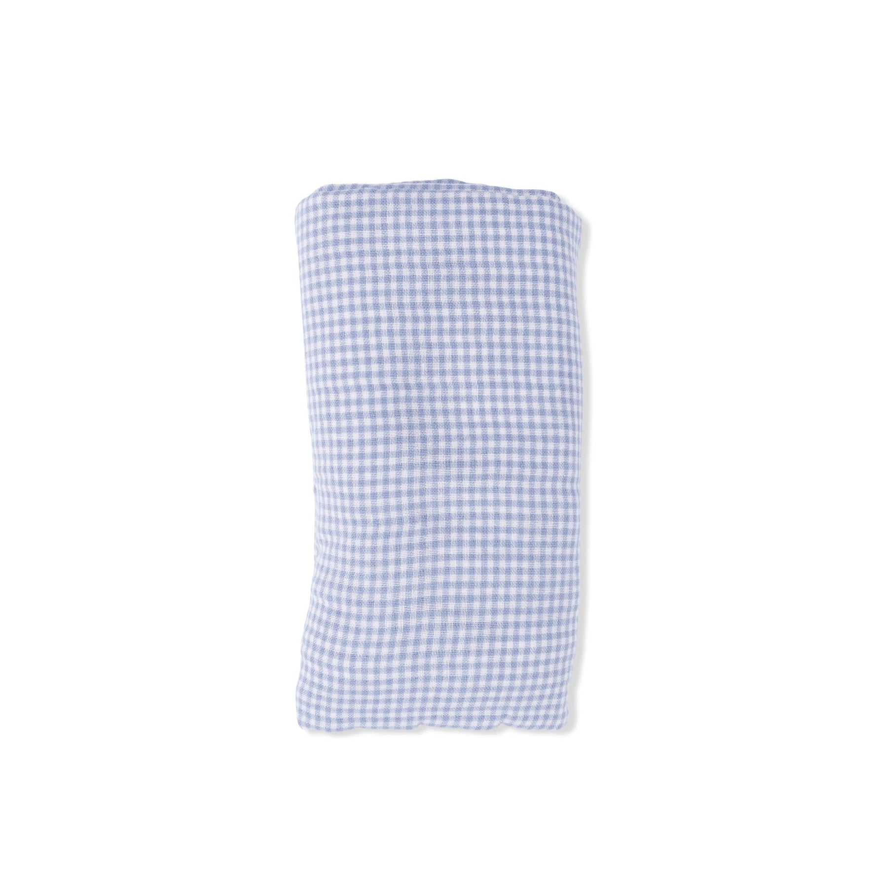 Angel Dear Micro Gingham Blue Blizzard - Swaddle Blanket - 