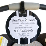 Three Little Tots Micro Preemie No Touching Car Seat Sign Tag - 