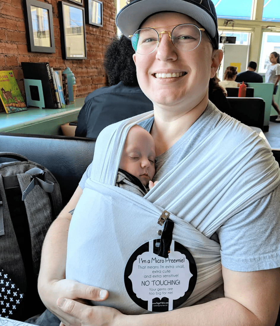 Three Little Tots Micro Preemie No Touching Car Seat Sign Tag - 