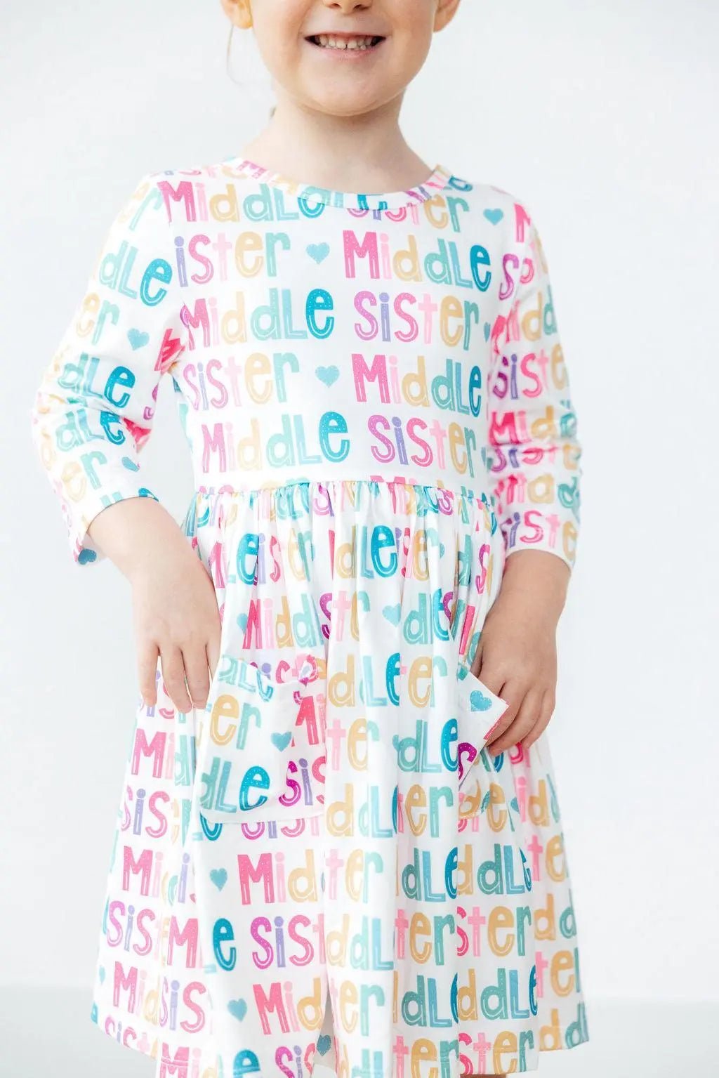 Mila & Rose ® Middle Sister 3/4 Sleeve Pocket Twirl Dress - 