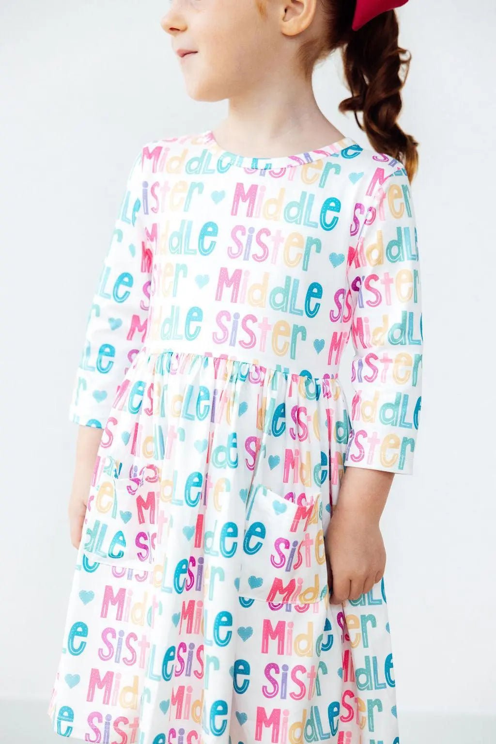 Mila & Rose ® Middle Sister 3/4 Sleeve Pocket Twirl Dress - 