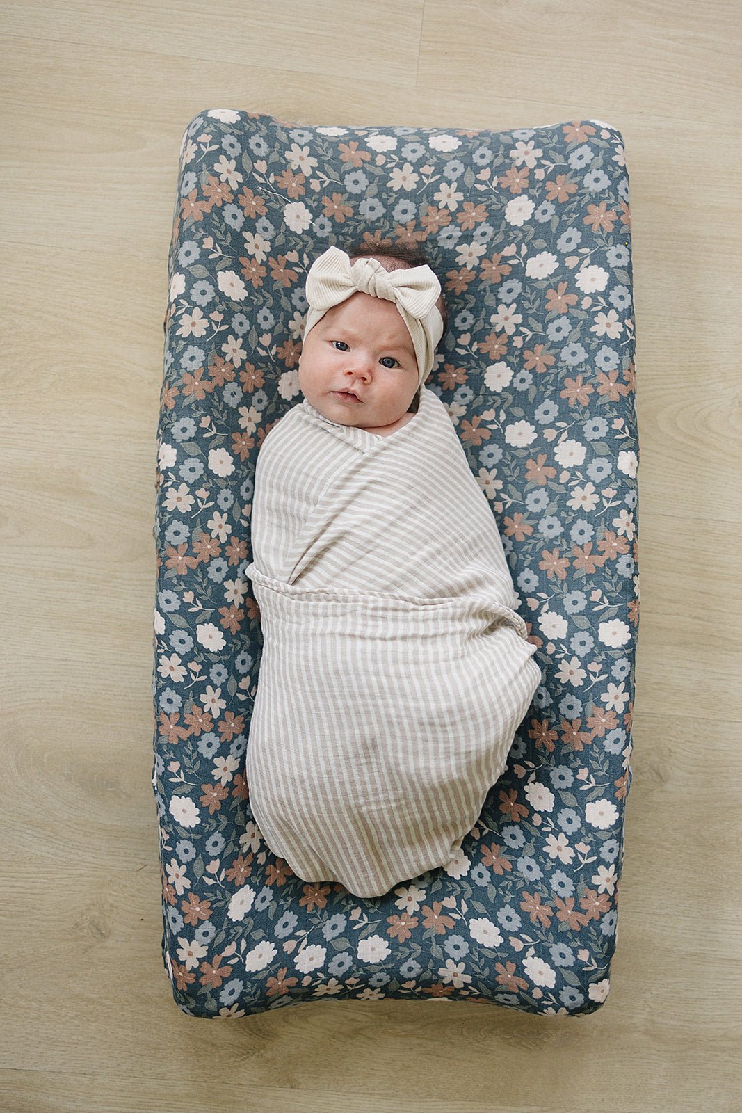 Mebie Baby Midnight Floral Muslin Changing Pad Cover - 