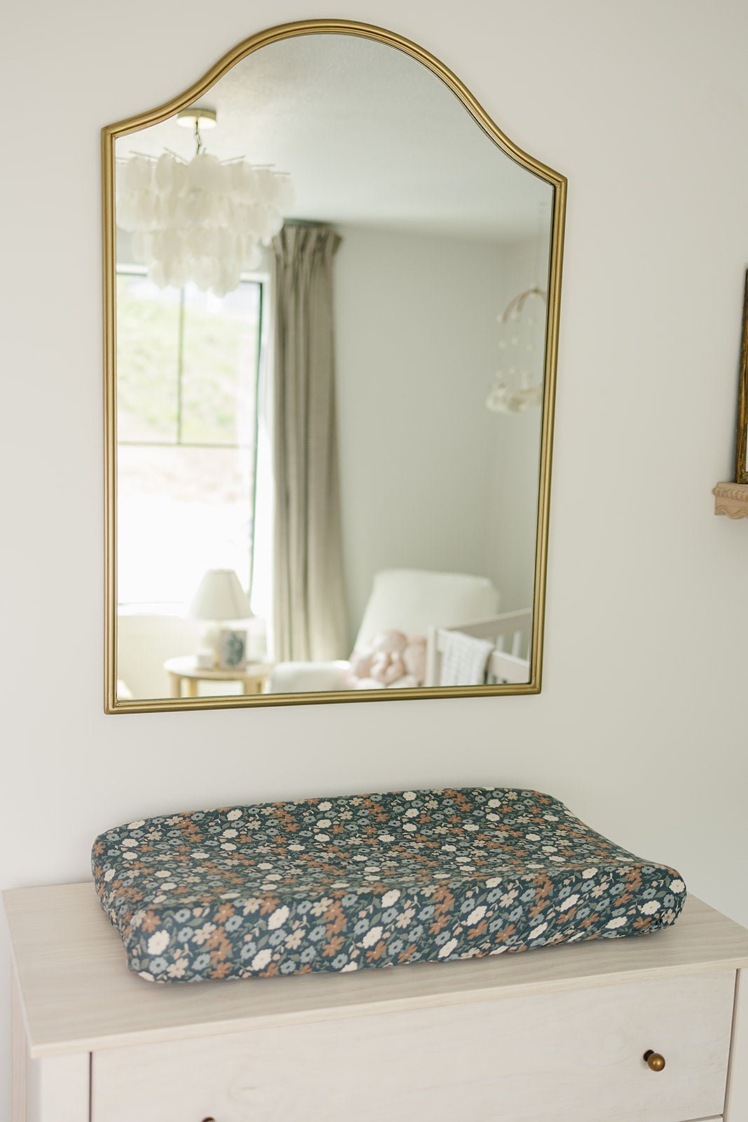 Mebie Baby Midnight Floral Muslin Changing Pad Cover - 