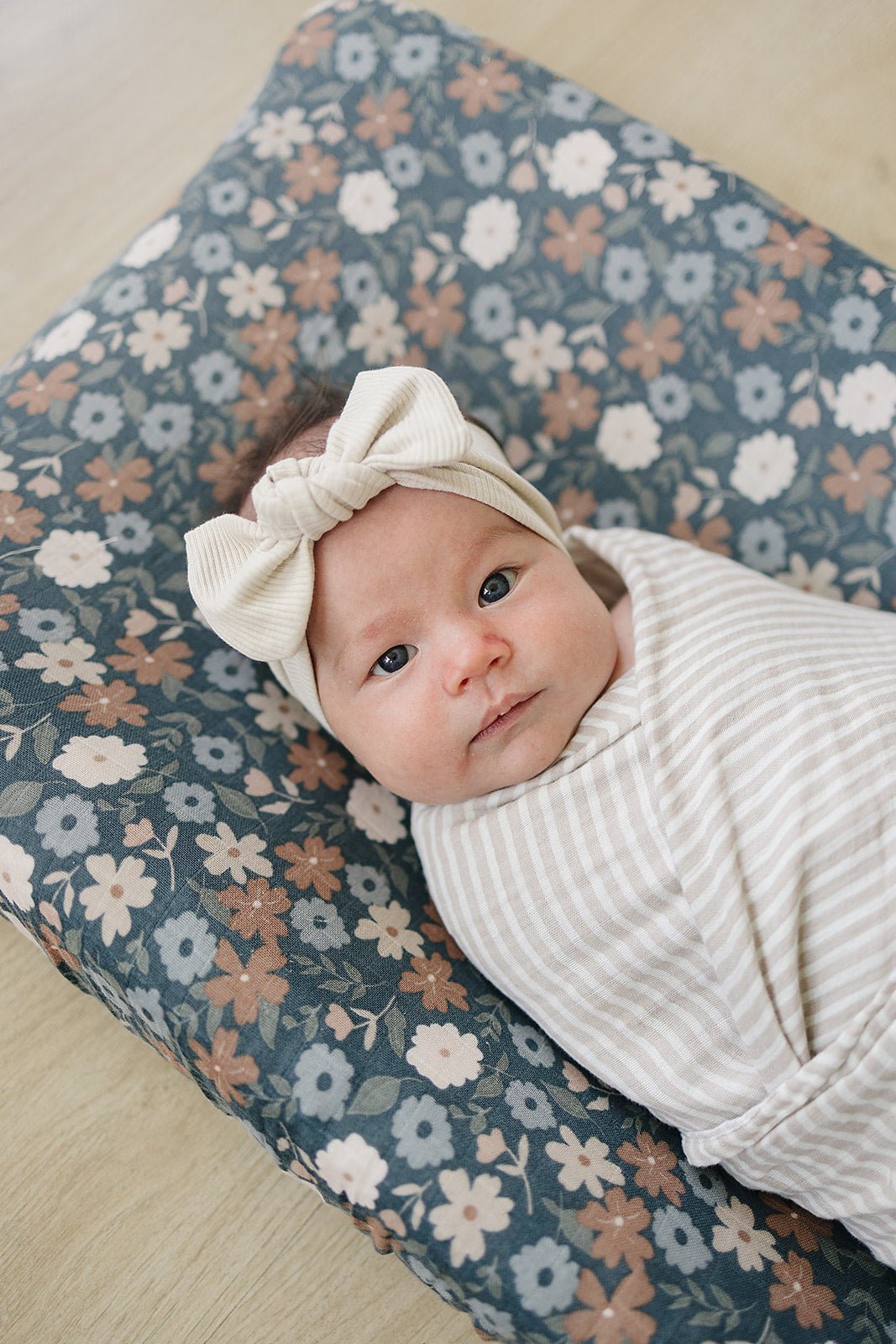 Mebie Baby Midnight Floral Muslin Changing Pad Cover - 