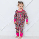 Bestaroo Midnight Petals Bamboo Viscose Baby Coverall With Two Way Zipper Cozy Sleepwear - 