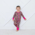 Bestaroo Midnight Petals Bamboo Viscose Baby Coverall With Two Way Zipper Cozy Sleepwear - 