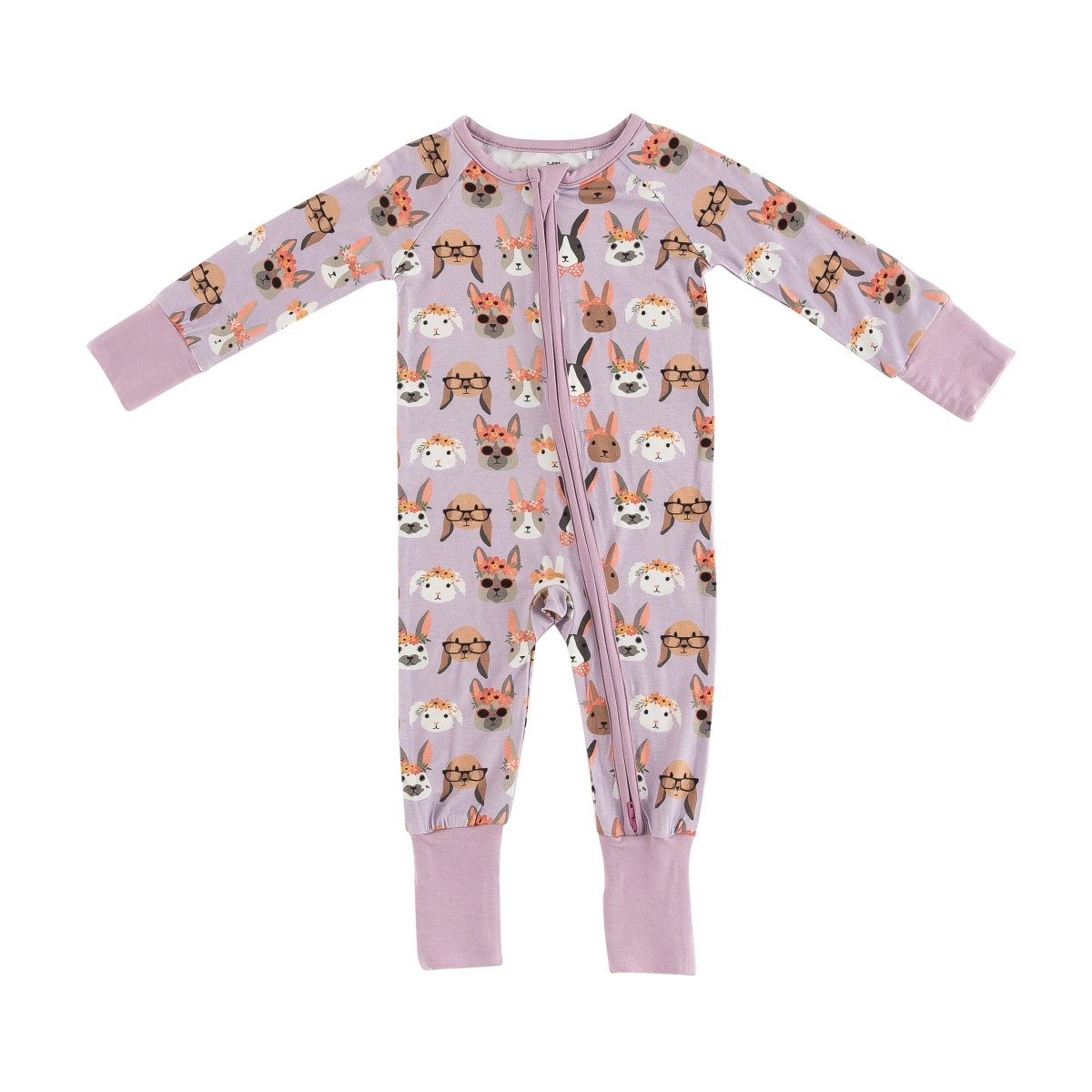 Dreamlet Midsummer Bunnies Convertible Zip Footies Bamboo Fabric - Everetts Place Boutique - 