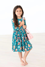 Mila & Rose ® Mila And Rose Gingerbread House Pocket Twirl Dress Three Quarter Sleeve - 