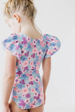 Mila & Rose ® Mila and Rose Love Blooms Spring Summer Flutter Sleeve Leotard for Girls - 
