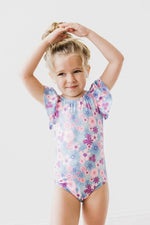 Mila & Rose ® Mila and Rose Love Blooms Spring Summer Flutter Sleeve Leotard for Girls - 