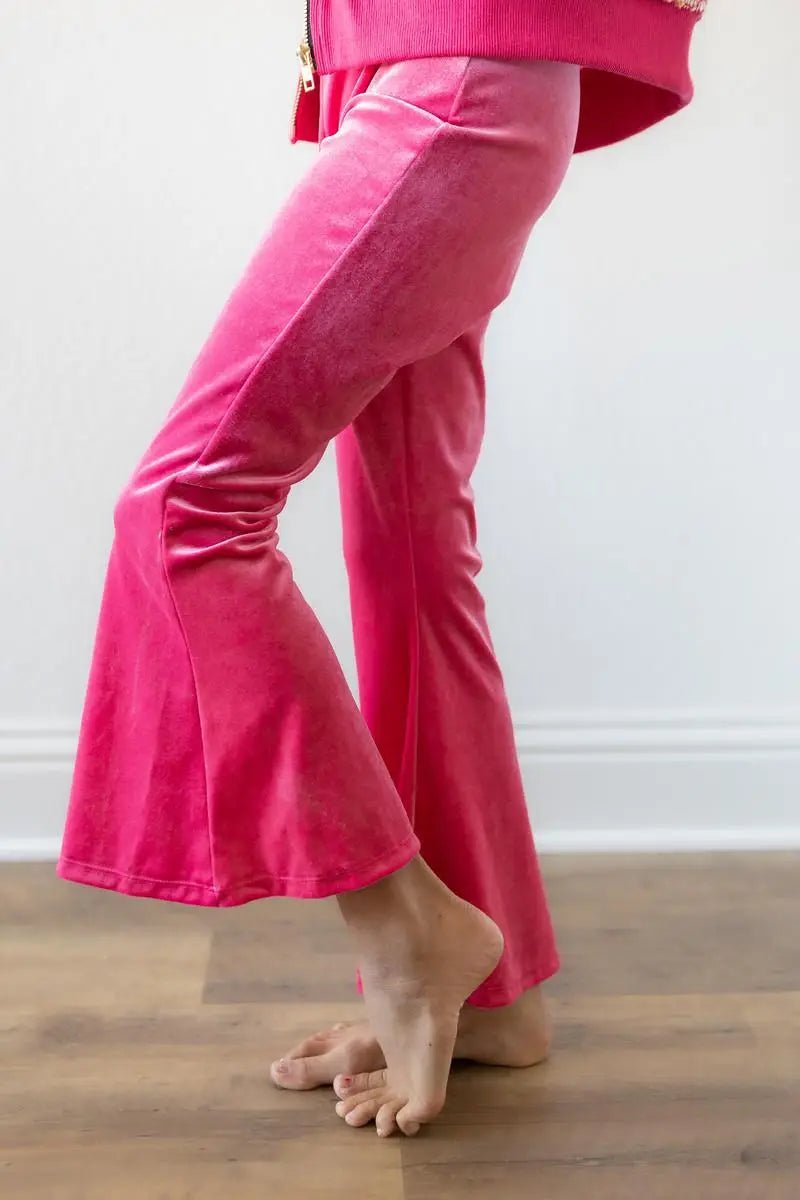 Mila & Rose ® Mila And Rose Magenta Velvet Bells Pants For Girls - 