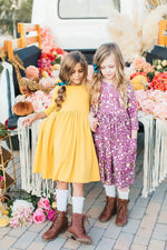 Mila & Rose ® Mila And Rose Mustard Three Quarter Sleeve Pocket Twirl Dress - 