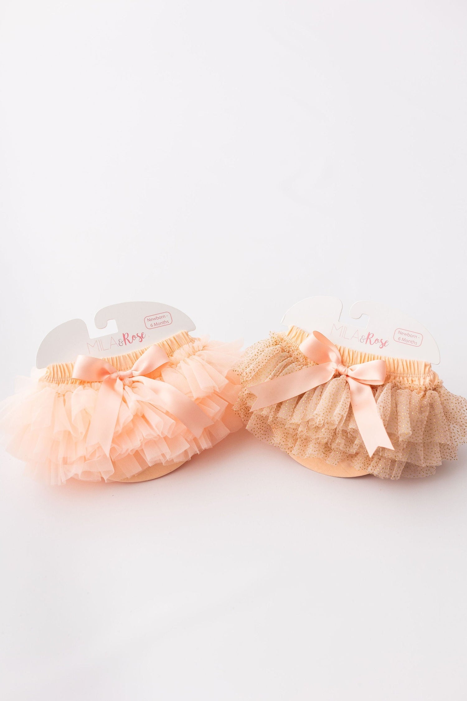 Mila & Rose ® Mila and Rose Peach Tutu Bloomer Front and Back Ruffles for Newborn Photos Everetts Place