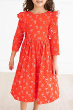 Mila & Rose ® Mila And Rose Roses Are Red Ruffle Twirl Dress For Girls - 