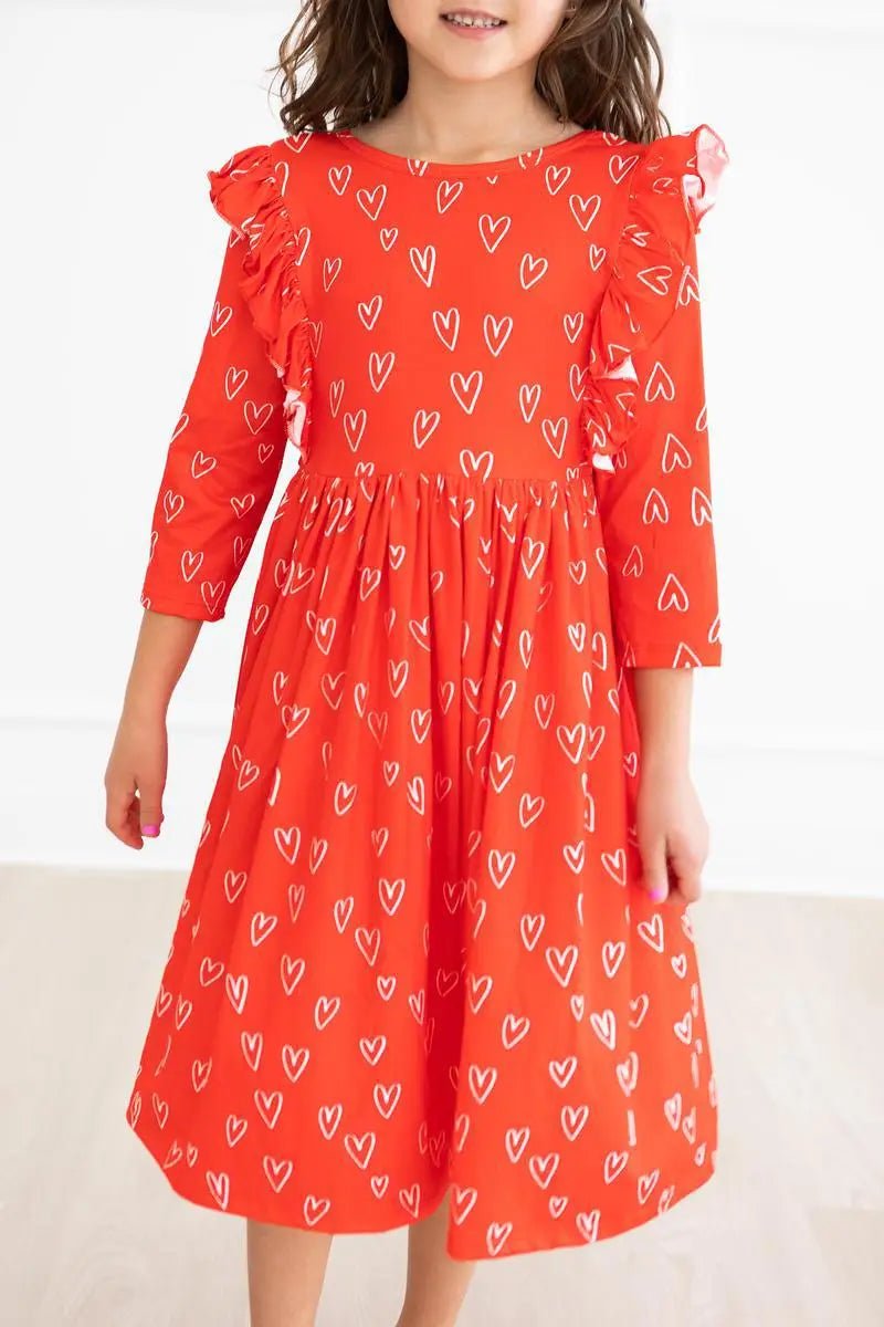 Mila & Rose ® Mila And Rose Roses Are Red Ruffle Twirl Dress For Girls - 