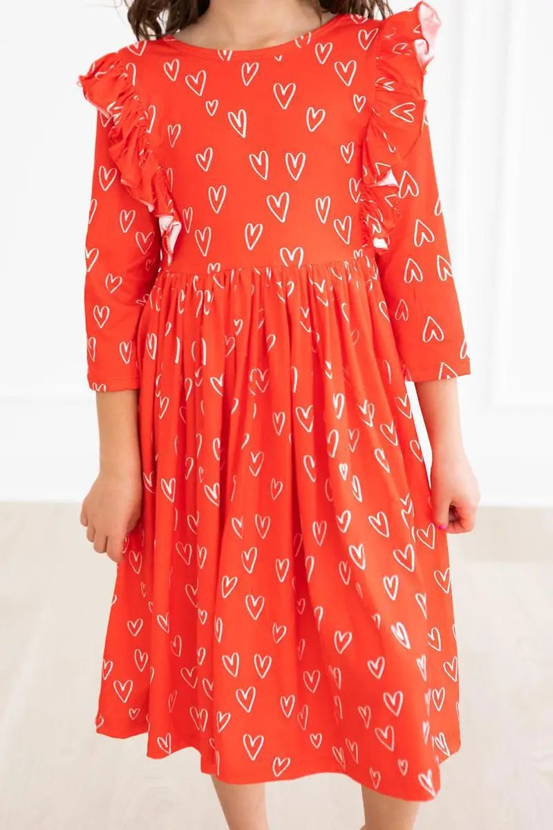 Mila & Rose ® Mila And Rose Roses Are Red Ruffle Twirl Dress For Girls - 