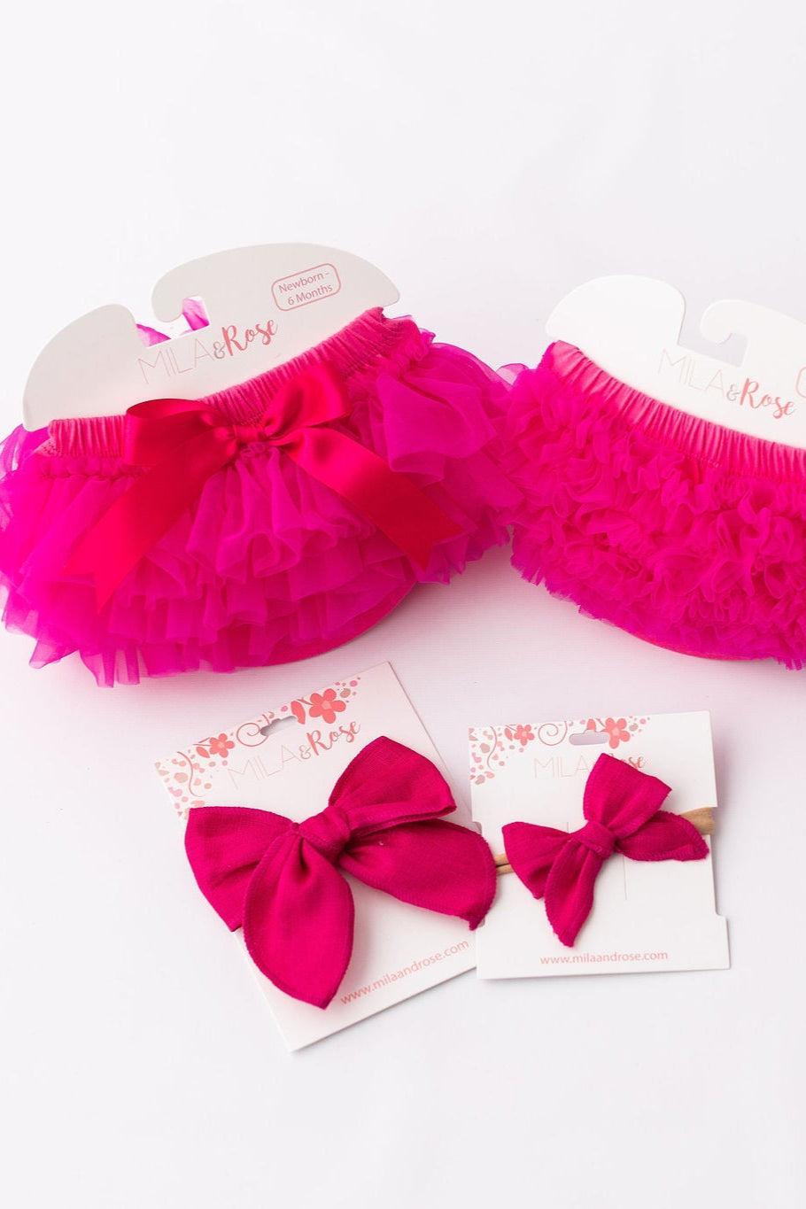 Mila & Rose ® Mila And Rose Tutu Bloomer With Hot Pink Front Back Ruffles For Newborn Photos Everetts Place