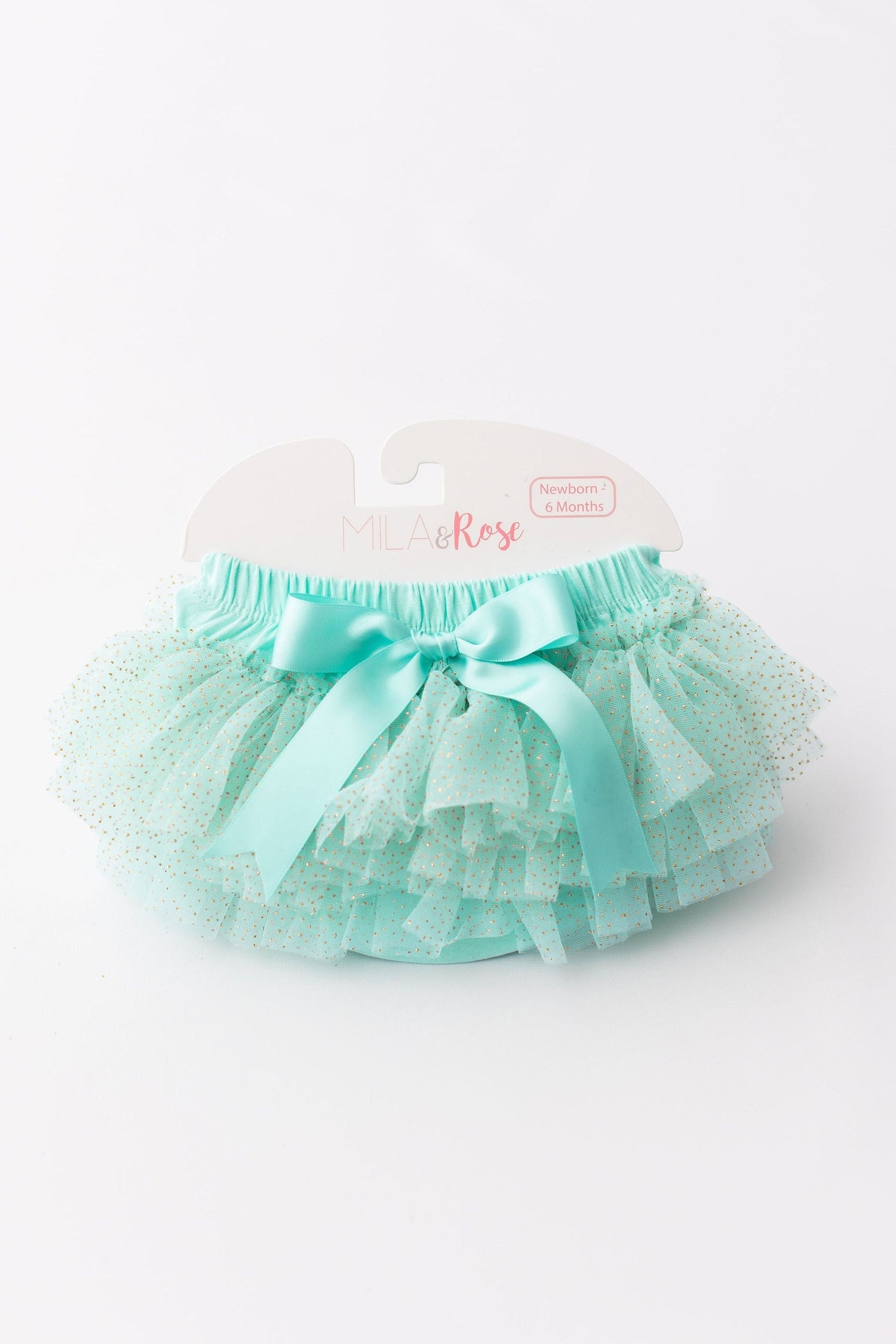 Mila & Rose ® Mila and Rose Tutu Bloomer with Mint and Gold Glitter Ruffles for Newborn Photos Everetts Place