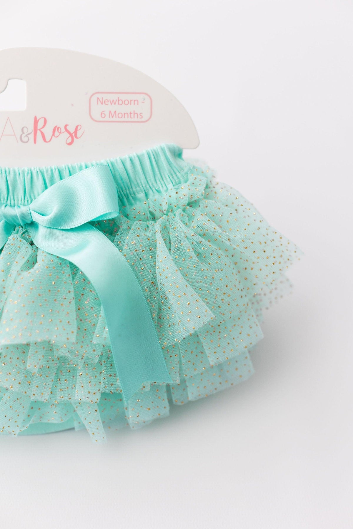 Mila & Rose ® Mila and Rose Tutu Bloomer with Mint and Gold Glitter Ruffles for Newborn Photos Everetts Place