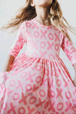 Mila & Rose ® Mila And Rose XOXO Three Quarter Sleeve Pocket Twirl Dress For School And Play - 