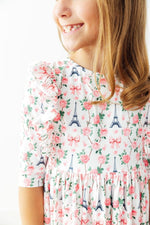 Mila & Rose ® Mila in Paris 3/4 Sleeve Ruffle Twirl Dress - 