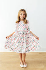 Mila & Rose ® Mila in Paris 3/4 Sleeve Ruffle Twirl Dress - 