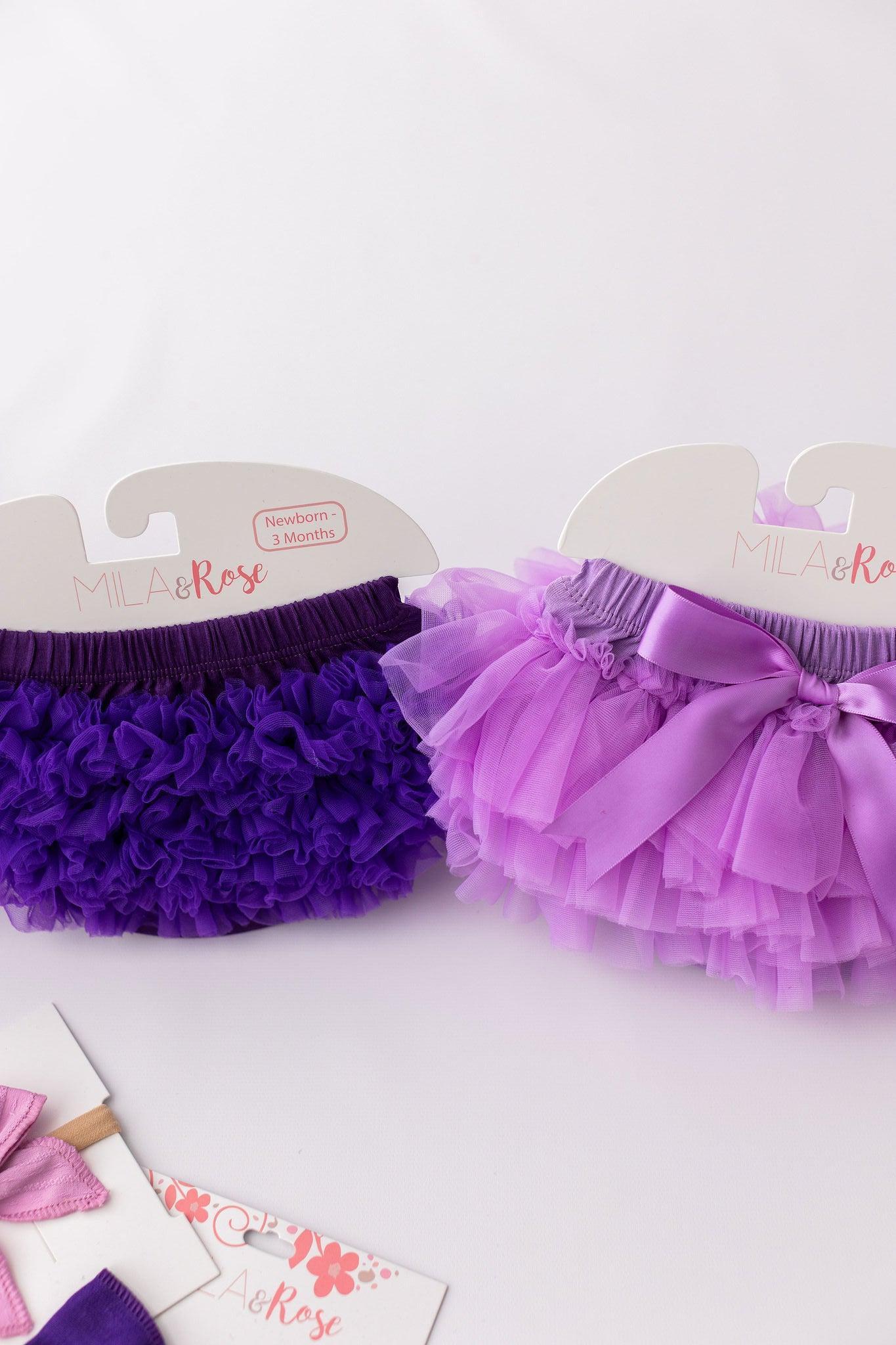 Mila & Rose ® Mila Rose Lavender Ruffle Tutu Bloomer With Front And Back Ruffles For Newborns Everetts Place