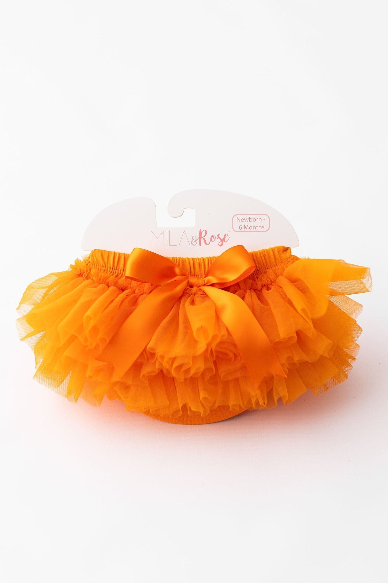 Mila & Rose ® Mila Rose Orange Ruffle Tutu Bloomer With Front And Back Ruffles For Newborns Everetts Place