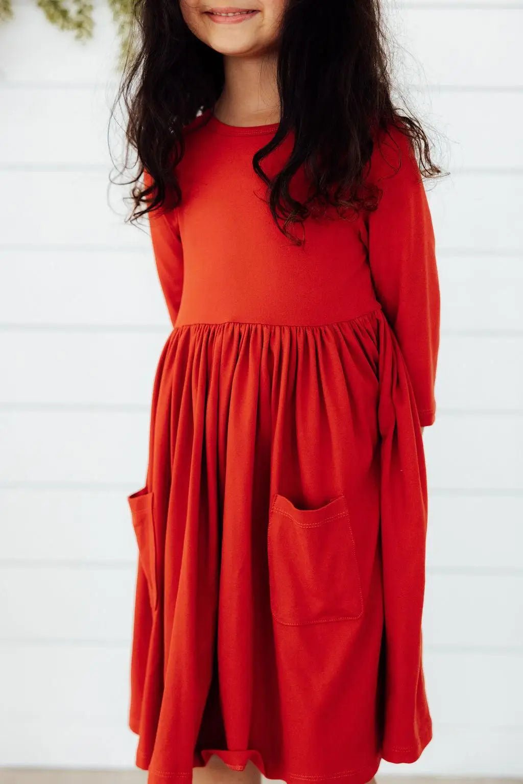 Mila & Rose ® Mila Rose Pumpkin Spice Three Quarter Sleeve Pocket Twirl Dress - 